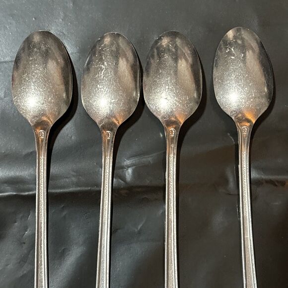 Oneida HOMESTEAD Stainless Simeon L & George H Rogers LTD 4 Iced Tea Spoons - Picture 5 of 7